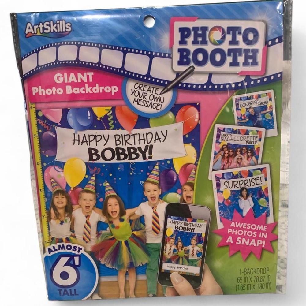 Photo Booth Giant Birthday Backdrop
